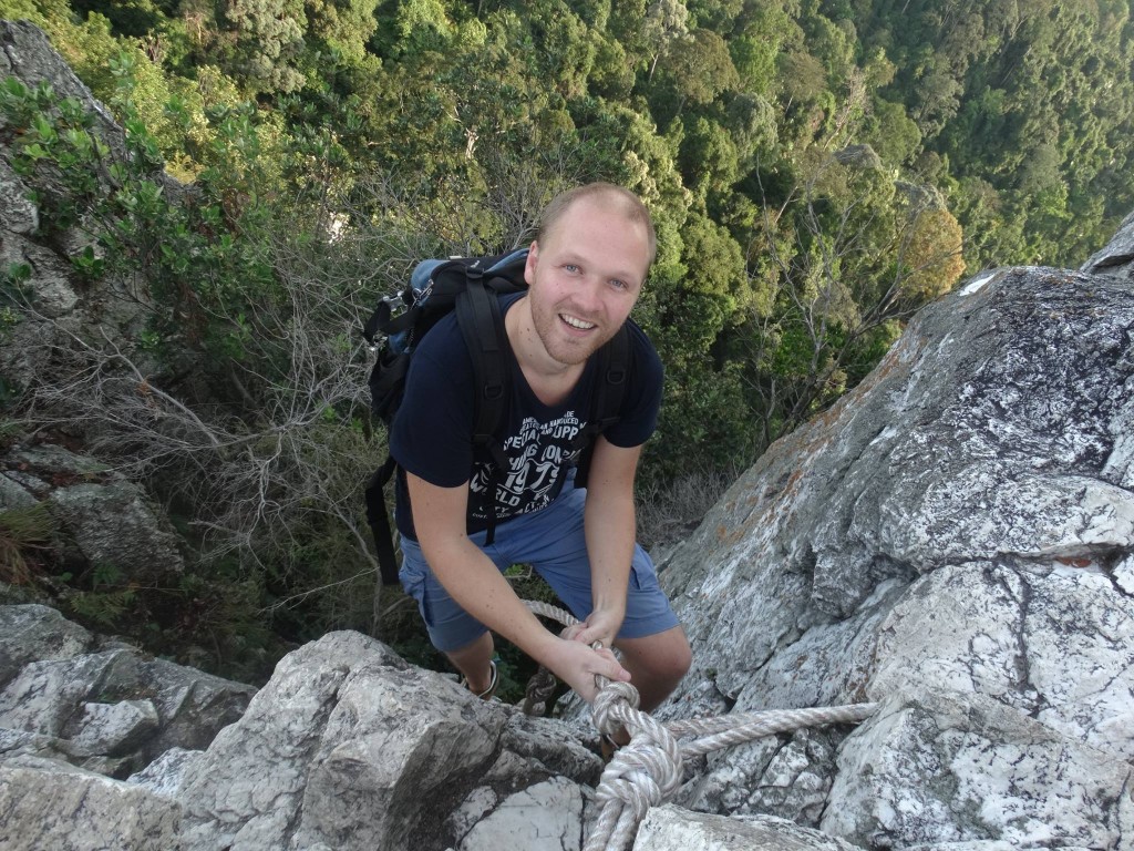 Me climbing the Bukit Tabur